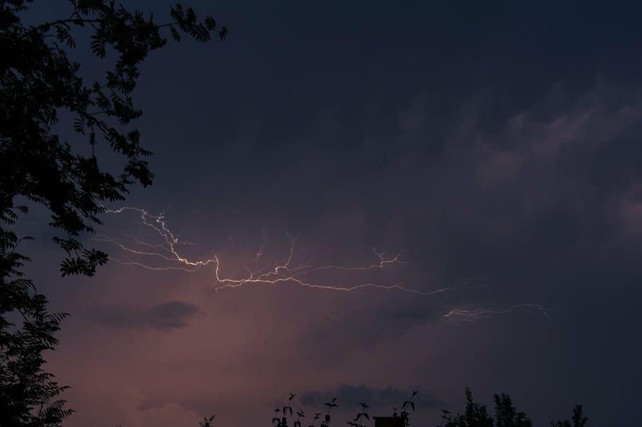 flash, sky, thunderstorm, dark, weather, cloud - sky, low angle view HD wallpaper