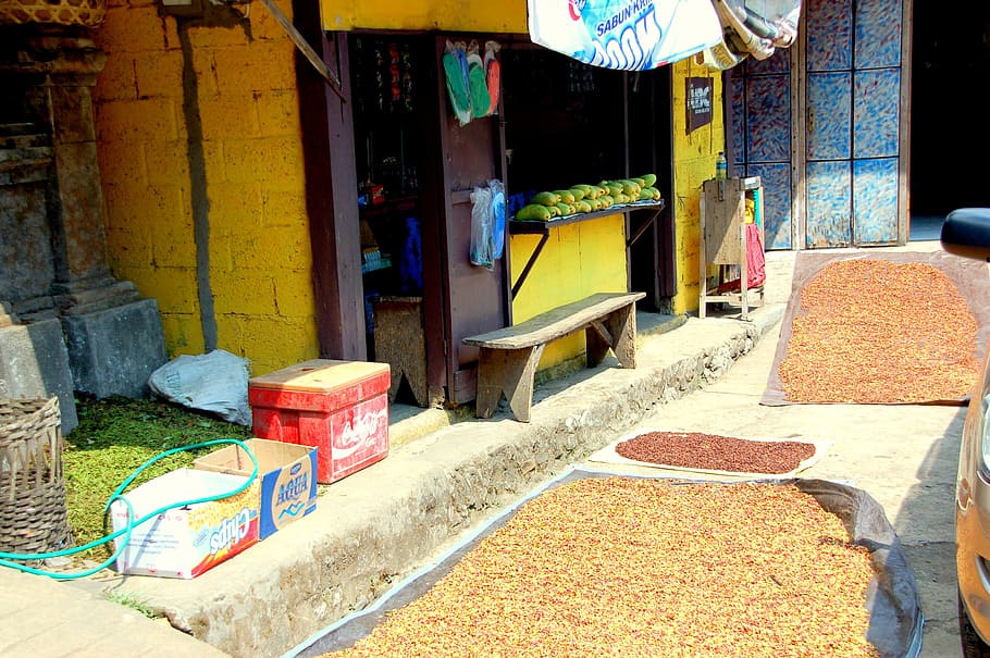 clove, drying, bali, day, architecture, built structure, multi colored HD wallpaper