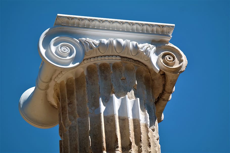 HD wallpaper pillar, sky, socket, architecture, greece, olympia, blue