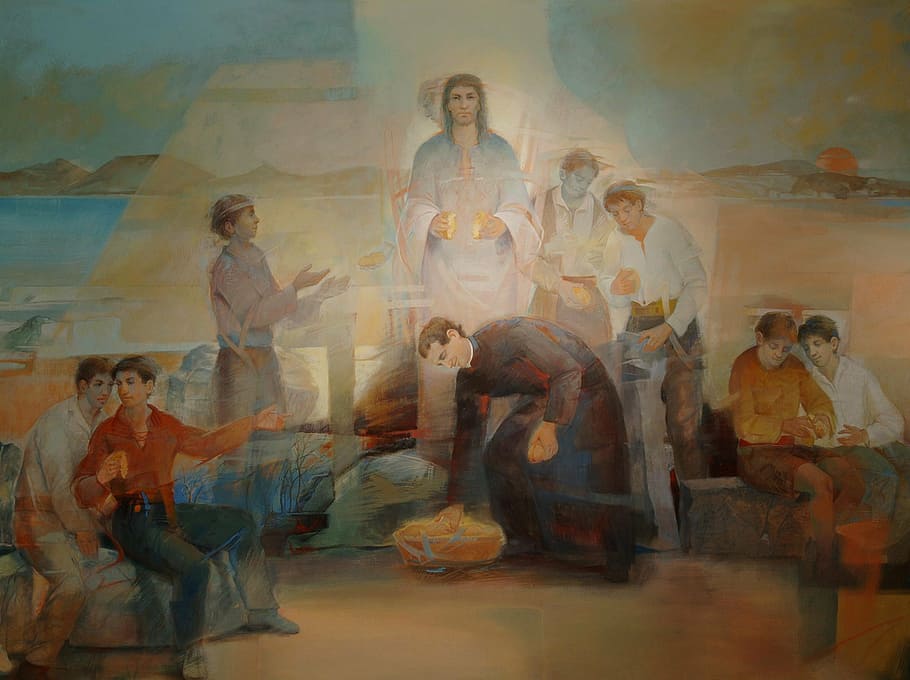 st john bosco, jesus, bread, group of people, full length, women HD wallpaper