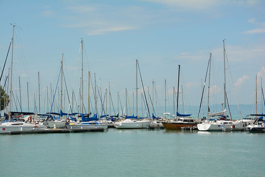 Marina, Boot, Sea, nautical vessel, water, mast, moored, sailboat HD wallpaper