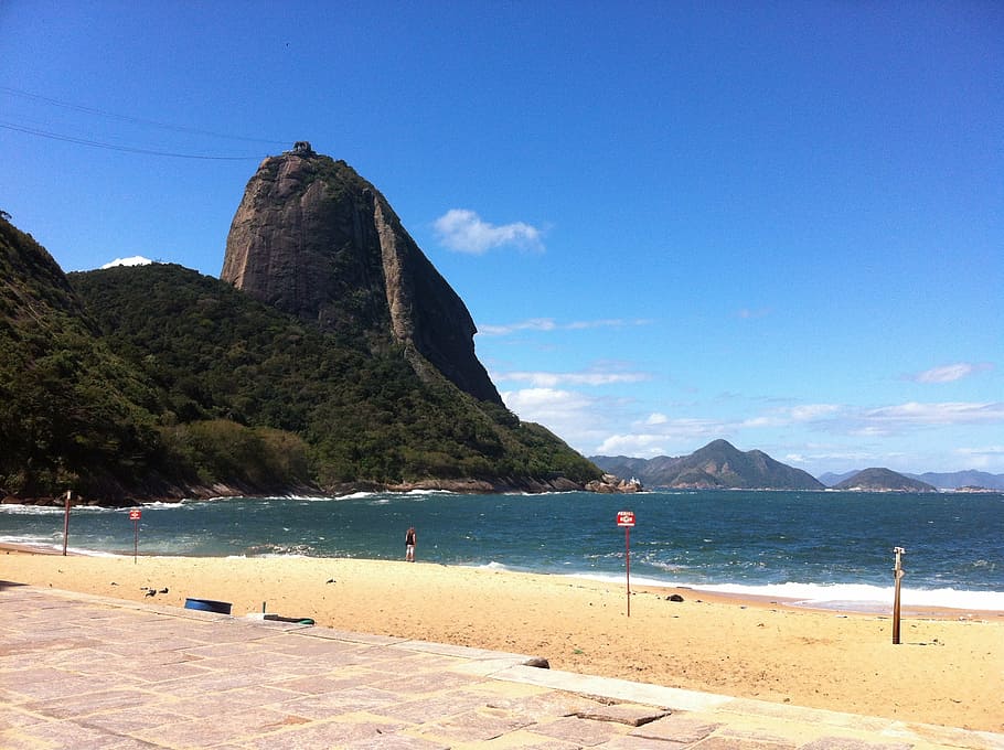 Hd Wallpaper Beach Complexo Do Pao De Acucar Rio De Janeiro Sea Coastline Wallpaper Flare