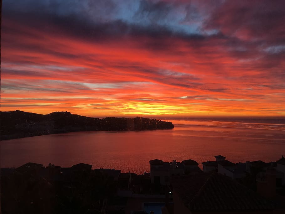sunset, dawn, dusk, evening, water, cloud - sky, architecture HD wallpaper
