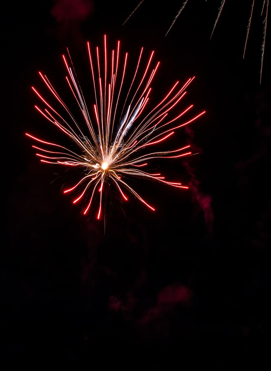 fireworks, pyrotechnics, light, explosion, night, hell, new year's day HD wallpaper