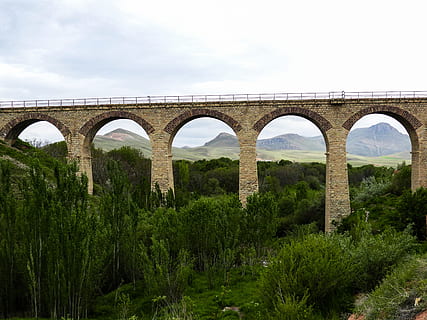 bridge, brick, old, train bridge, iran, tabriz2018, maragheh HD wallpaper