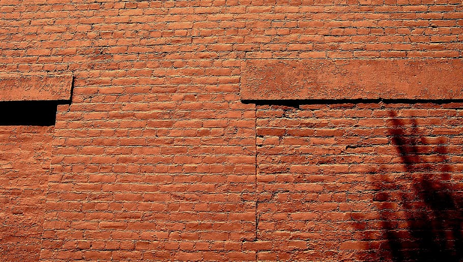 selective photograph of brick wall, orange brick wall, architecture HD wallpaper
