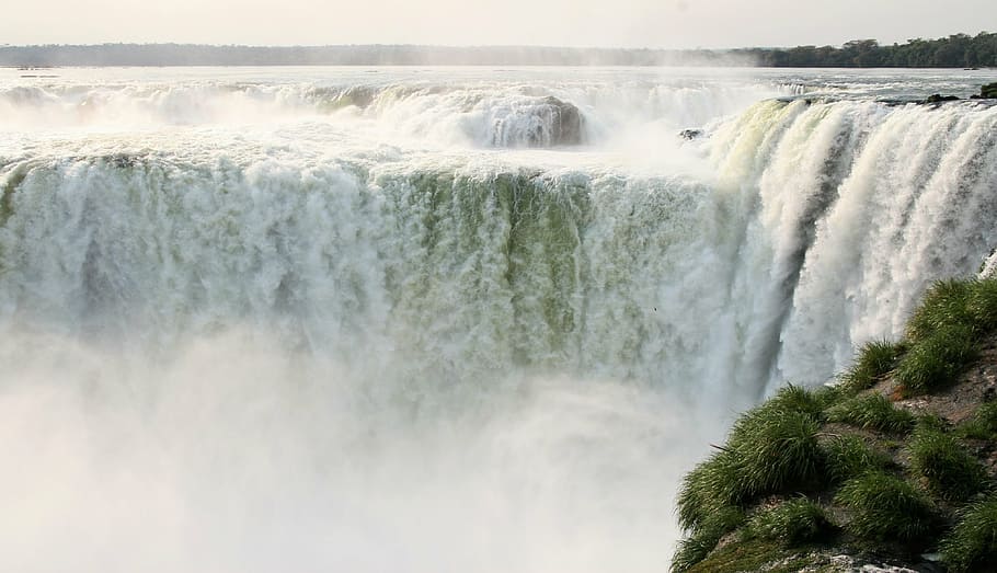 waterfall during daytime close-up photo, scenery, iguazu falls, HD wallpaper