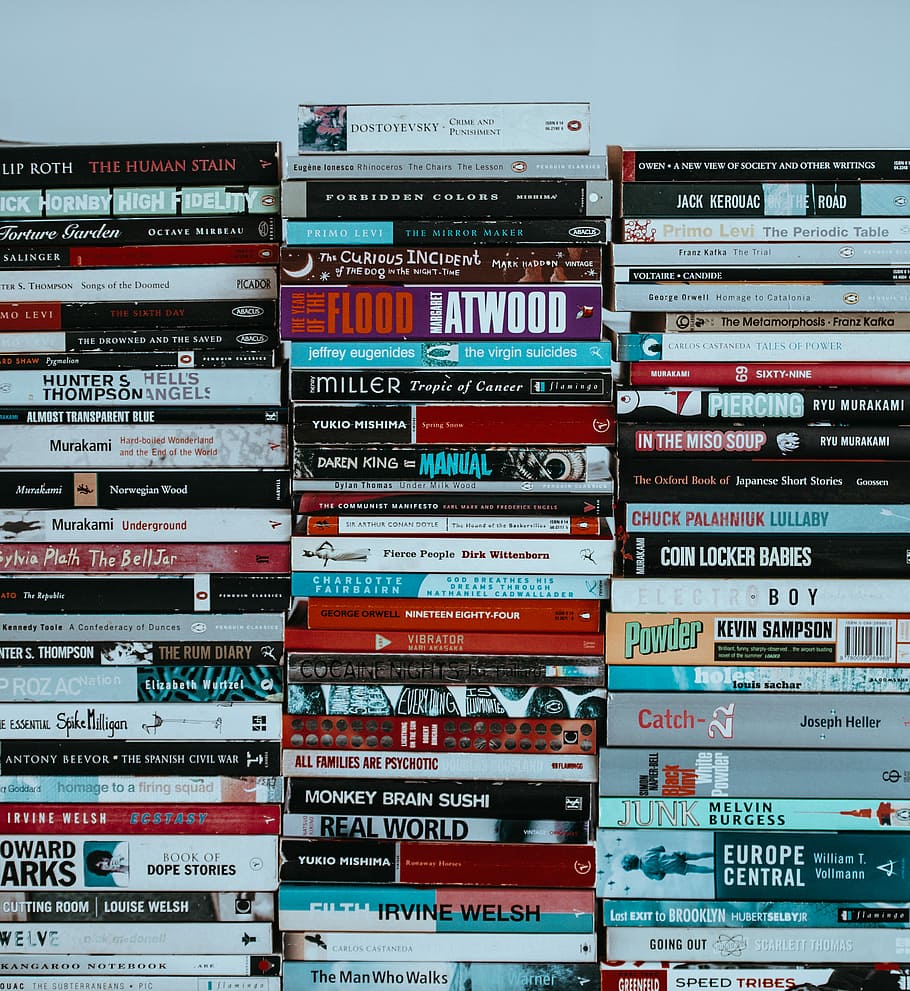 Books, book and more books., piled assorted-title learning book collection HD wallpaper