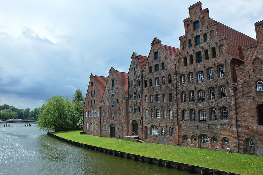 lübeck, memory, river, water, building exterior, architecture HD wallpaper