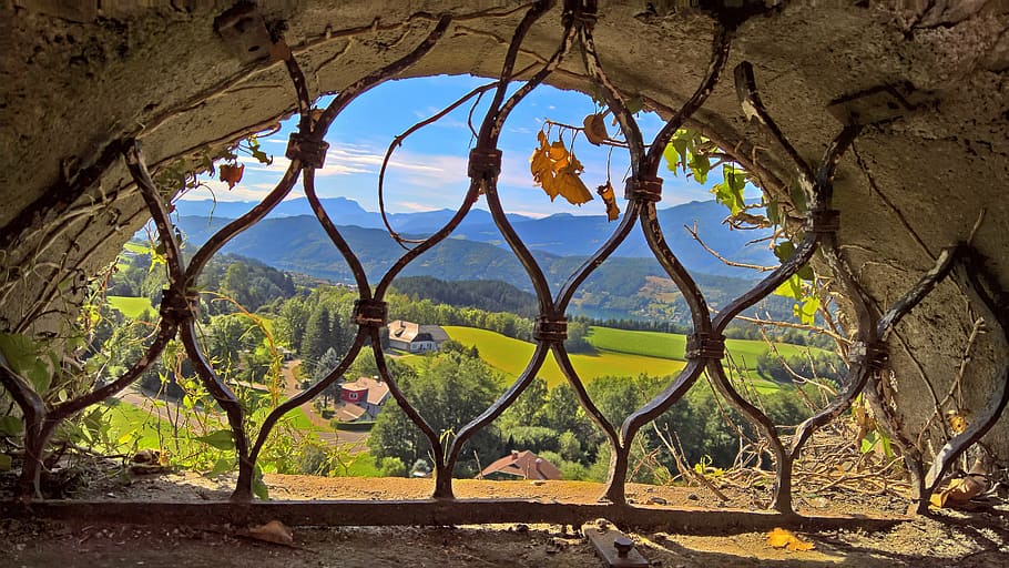 castle, grid, outlook, middle ages, no people, tree, day, nature HD wallpaper