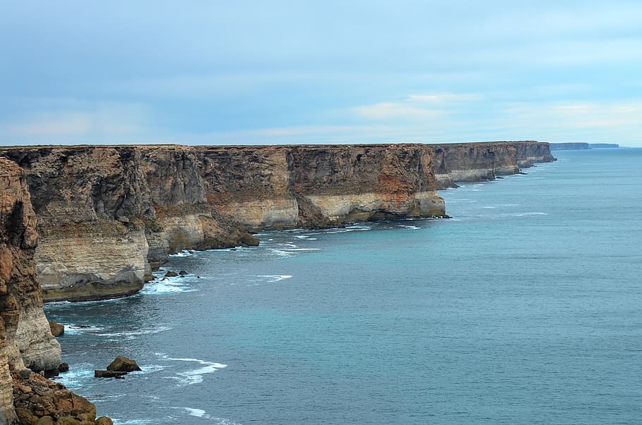 cliffs, head of bight, nullarbor, ocean, landscape, coast, coastline HD wallpaper