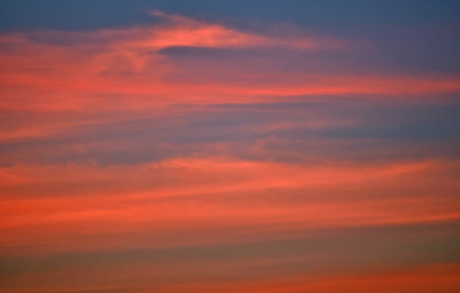 sunset, nature, sky, clouds, fair weather, summer, panoramic HD wallpaper