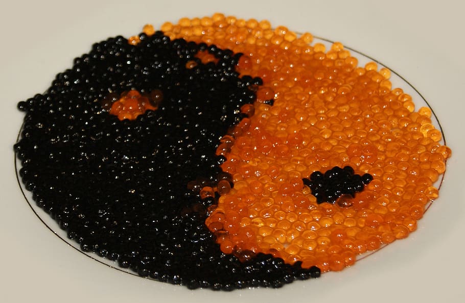 caviar, red caviar, black caviar, food, dish, nutrition, dishes, HD wallpaper