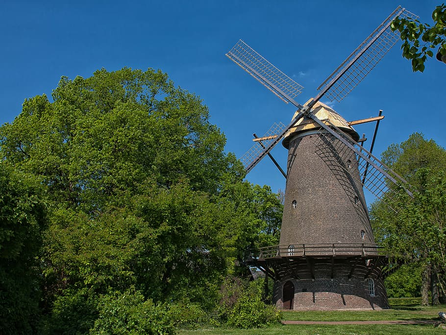 windmill, building, historically, wing, flour mill, sky, autumn HD wallpaper