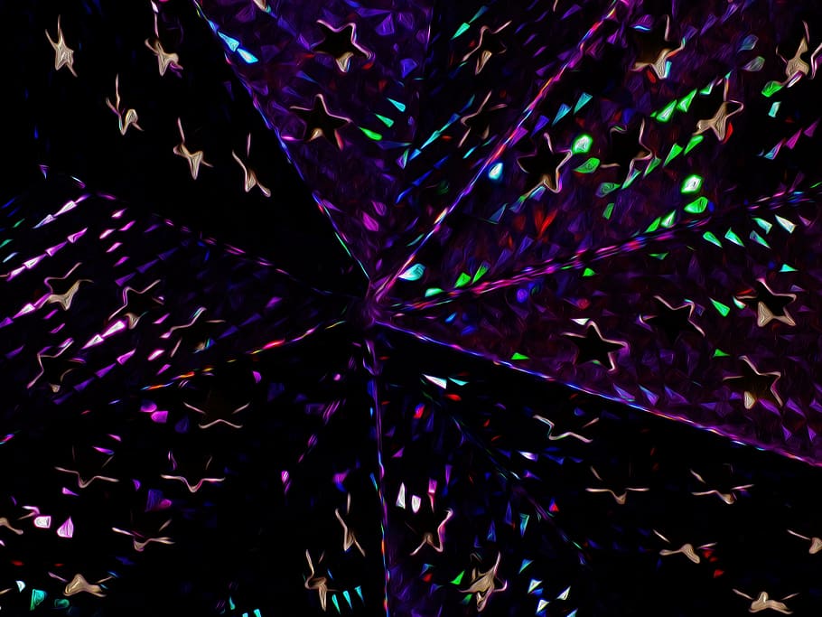 kaleidoscope interior, abstract background, purple, glitter HD wallpaper