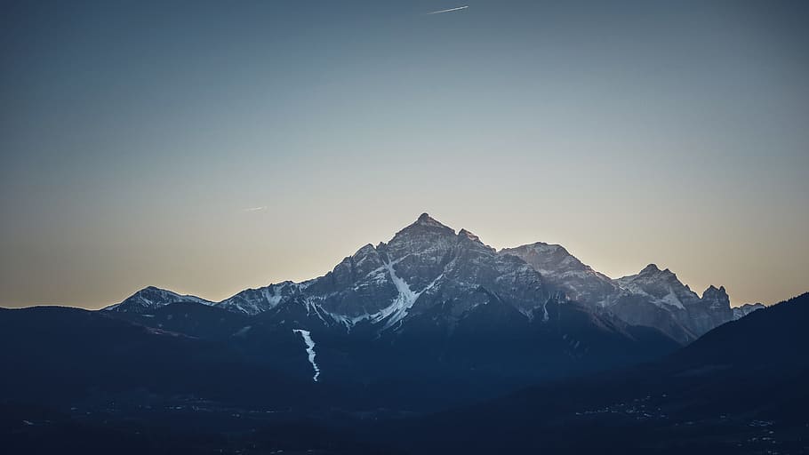 landscape photography of mountains, gray mountain, Moody, Winter HD wallpaper