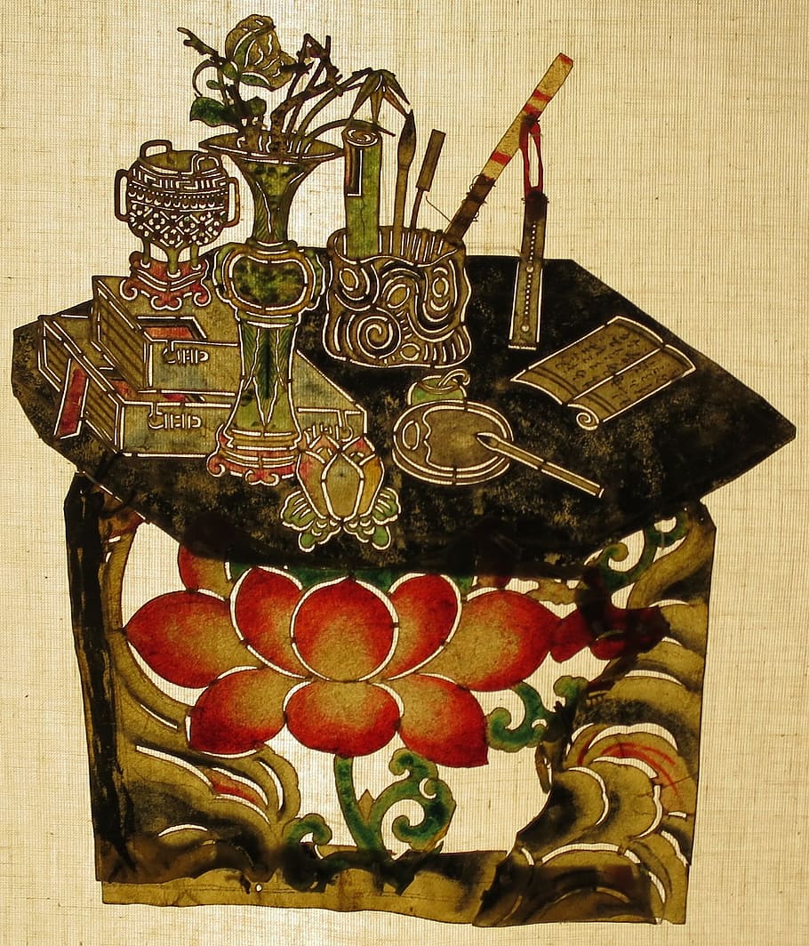 table, shadow, shaanxi, lin, liu, hsin, museum, flower, colorful HD wallpaper