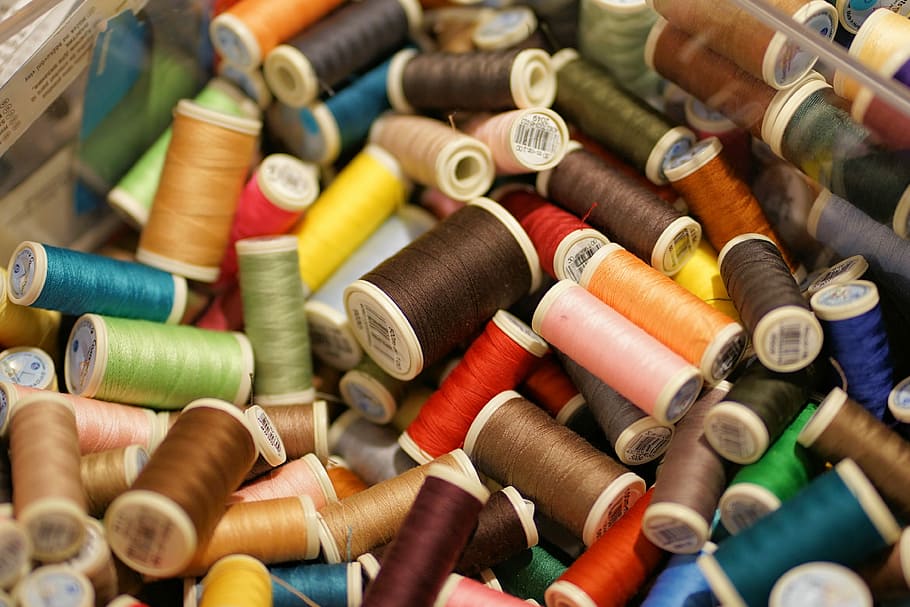 assorted silk threads, yarn, color, sew, variation, coil, handmade