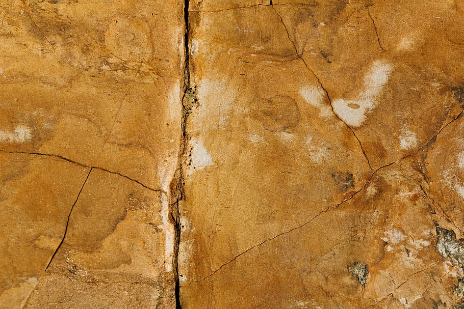 brown cracked wall, brown surface, rock, stone, orange, sand HD wallpaper