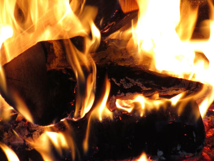 Fire, Burning, Wood, Warm, Winter, fireplace, burning down HD wallpaper