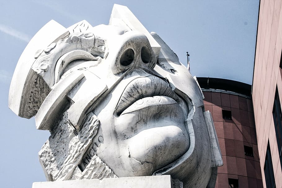 human face statue, monument, artwork, soldier, sculpture, architecture HD wallpaper