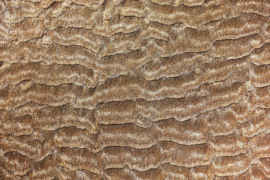 sand, ripple, texture, pattern, beach, water, surface, brown HD wallpaper