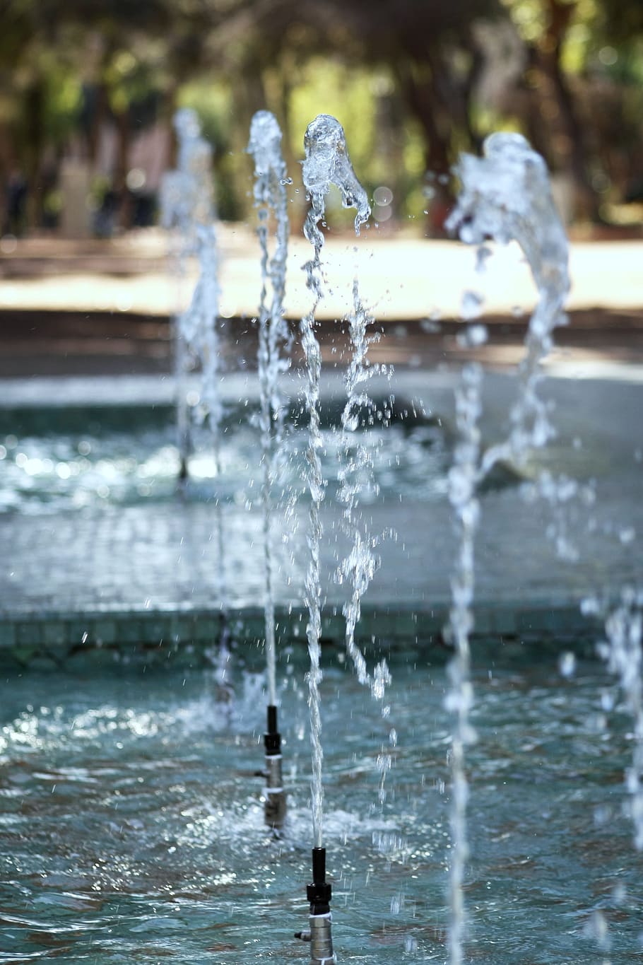 park, fountain, marrakech, water, motion, splashing, focus on foreground HD wallpaper
