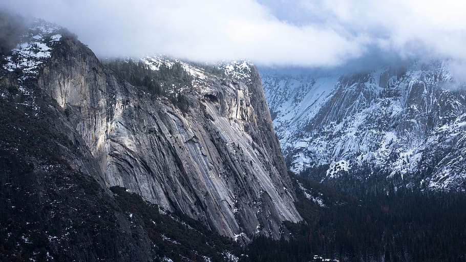 gray and white mountains under white clouds during daytime HD wallpaper
