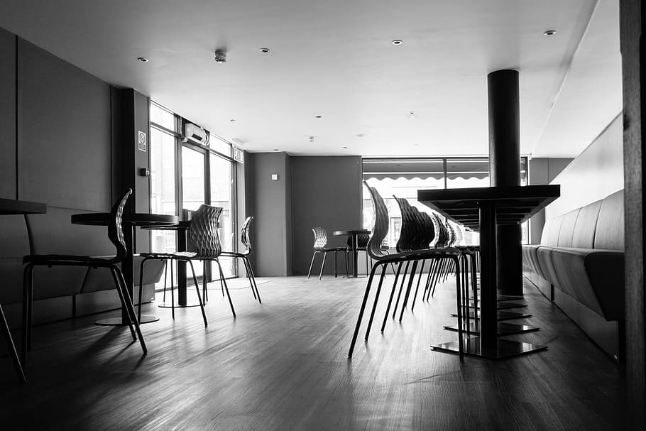 Stark, Room, Interior, Monochromatic, modern, indoors, no People HD wallpaper