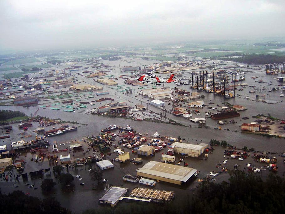Flooding in New Iberia after Hurricane Ike in Louisiana, damage