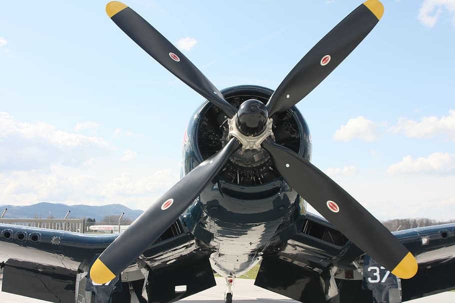 propeller, aircraft, aerobatics, engine, corsair, air vehicle HD wallpaper