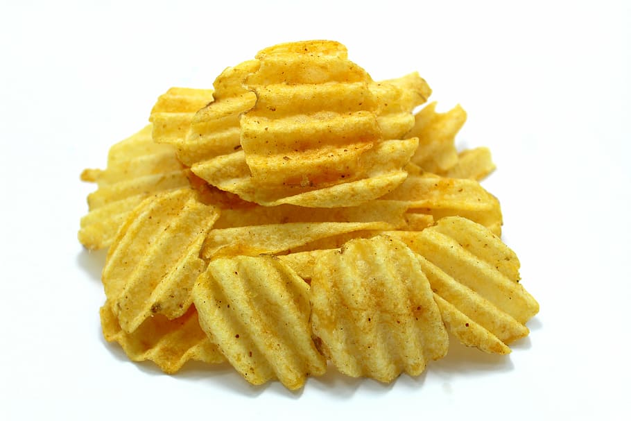 potato chips, snack, snacking, food, bowl, junk, closeup, isolated HD wallpaper