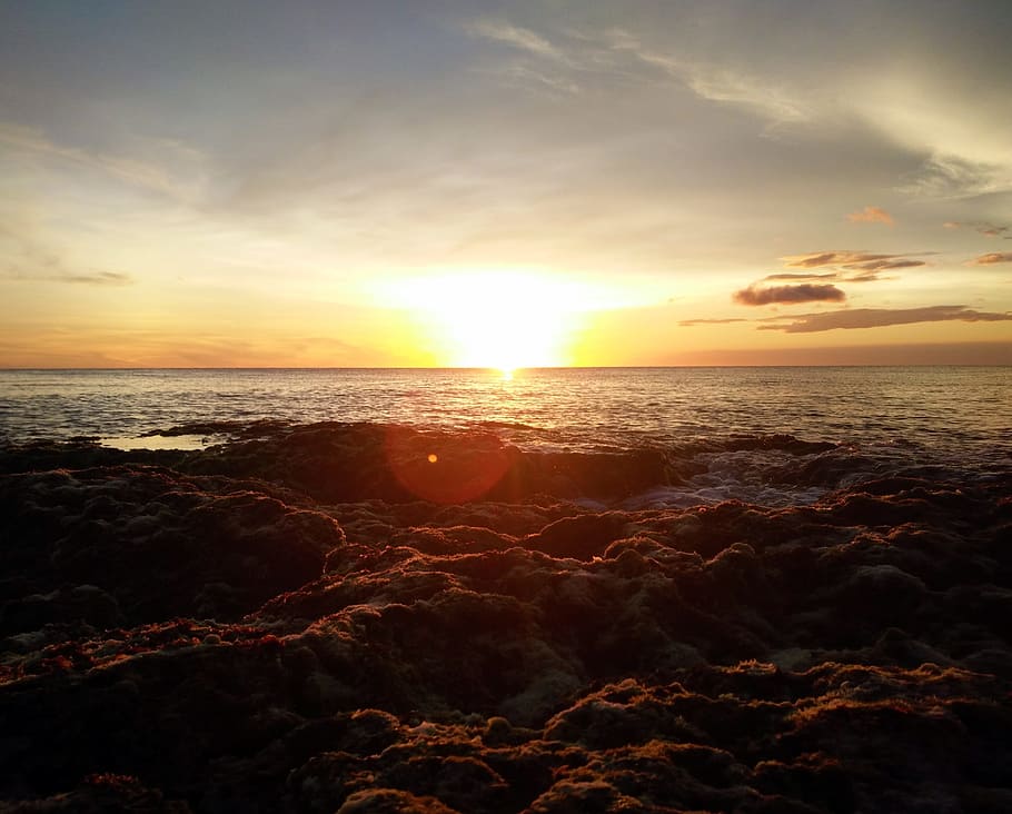 sea, sunset, sky, water, scenics - nature, beauty in nature HD wallpaper