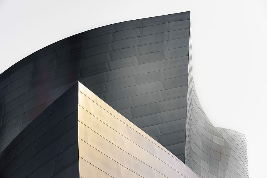 gray concrete building wall, gray concrete building, pattern HD wallpaper