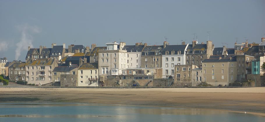 brittany, sea, beach, water, architecture, building exterior HD wallpaper