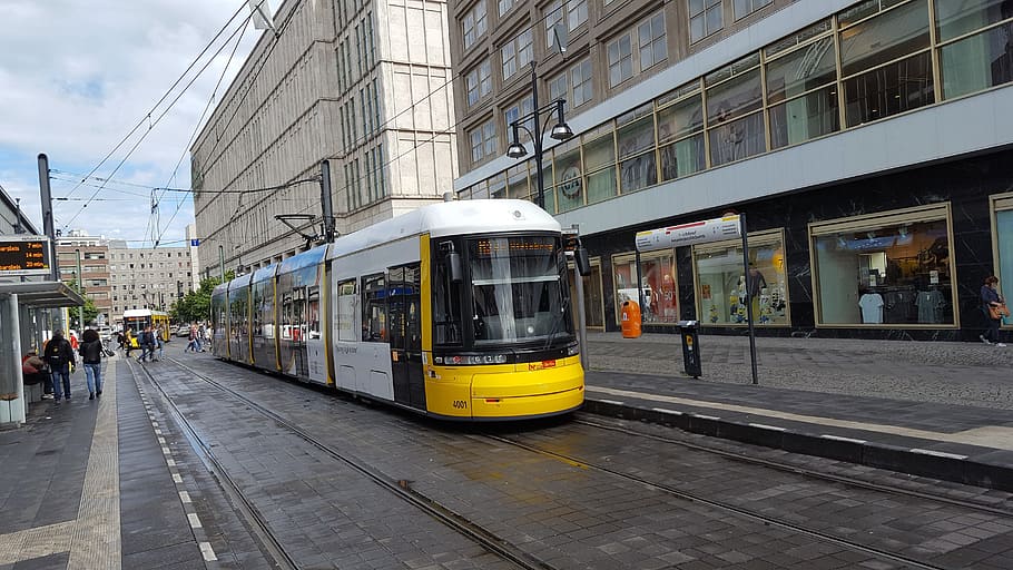 tram, berlin, alexanderplatz, transportation, mode of transportation HD wallpaper