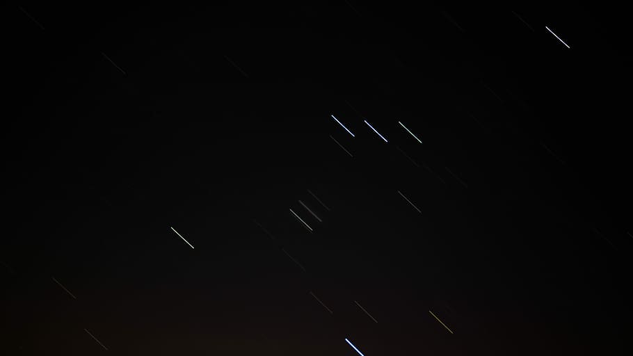 time lapse photography of stars, black, light trail, dark, wallpaper HD wallpaper