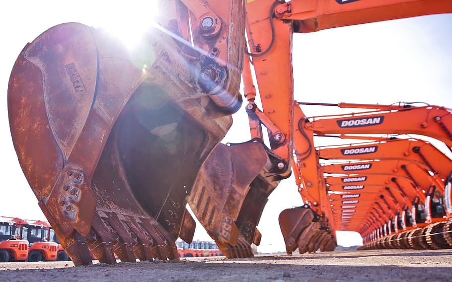 transportation system, industry, excavator, construction, sunlight HD wallpaper