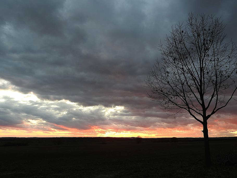 sunset, cloud formations, evening sky, afterglow, evening hour HD wallpaper