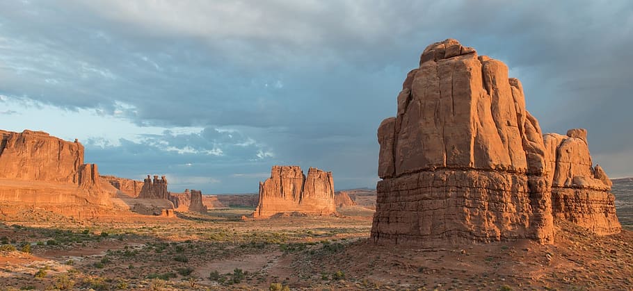 Landscape, Panorama, Rock, Stone, needles, sandstone, nature HD wallpaper