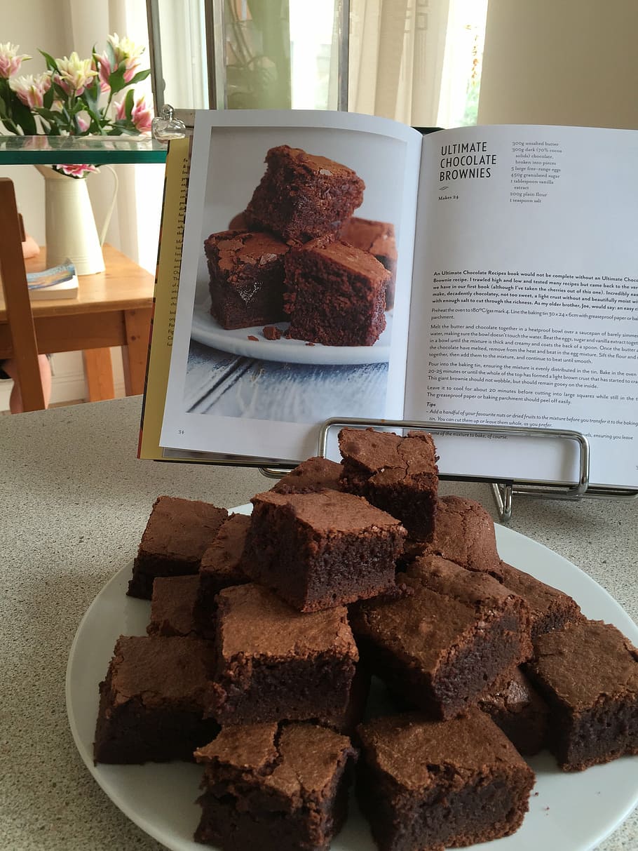 baking, brownies, ca, chocolate, cake, homemade, delicious HD wallpaper