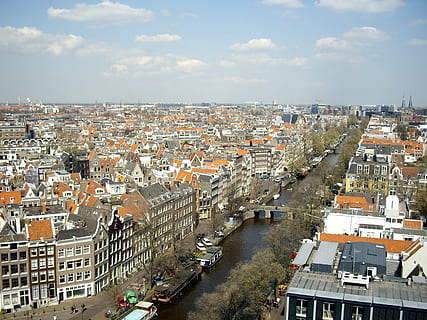 Amsterdam, Channel, View, Architecture, cityscape, urban Scene HD wallpaper