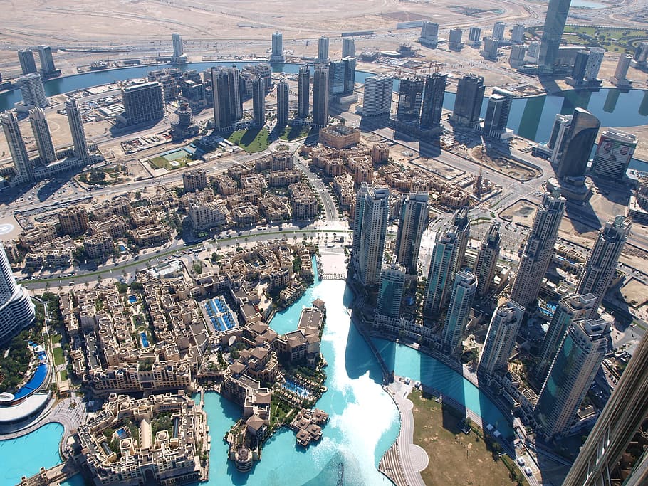 aerial photography of high-rise buildings at daytime, dubai HD wallpaper