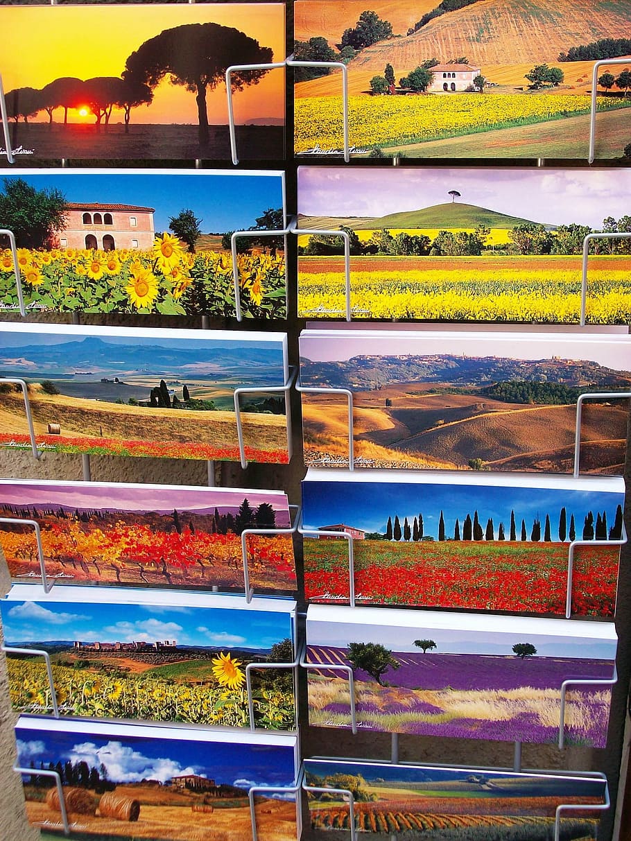post, postcards, italy, memory, souvenir, colorful, colors HD wallpaper
