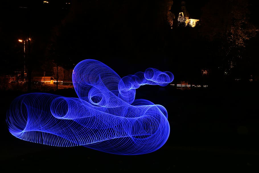 Light, Night, Lighting, Lights, blue, darkness, fantasy image HD wallpaper