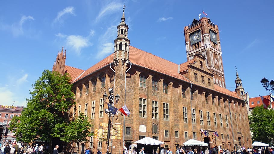 the town hall, toruń, poland, monuments, old, architecture