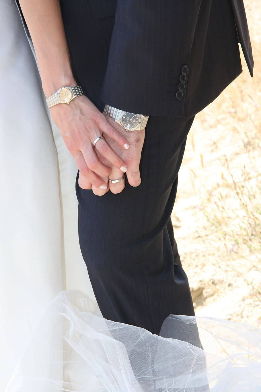 two person holding hand together, hands, wedding, love, couple HD wallpaper