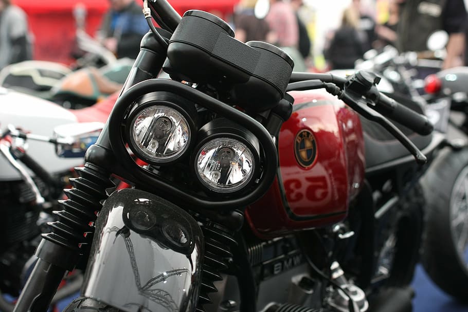 motorcycle, floodlight, spotlight, salon, show, mode of transportation HD wallpaper
