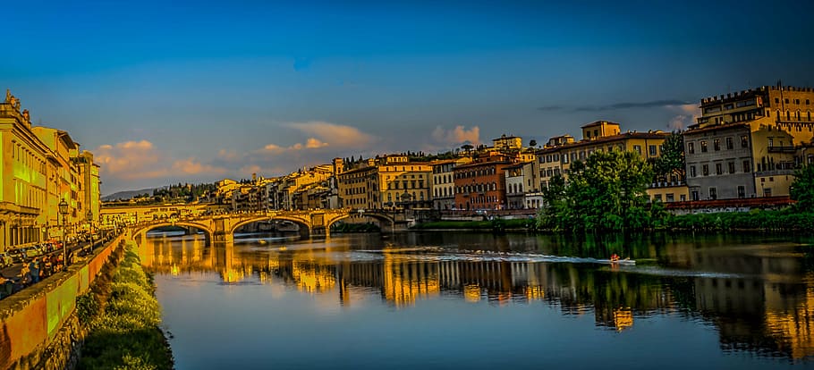 florence, italy, ponte vecchio, clouds, architecture, buildings, HD wallpaper