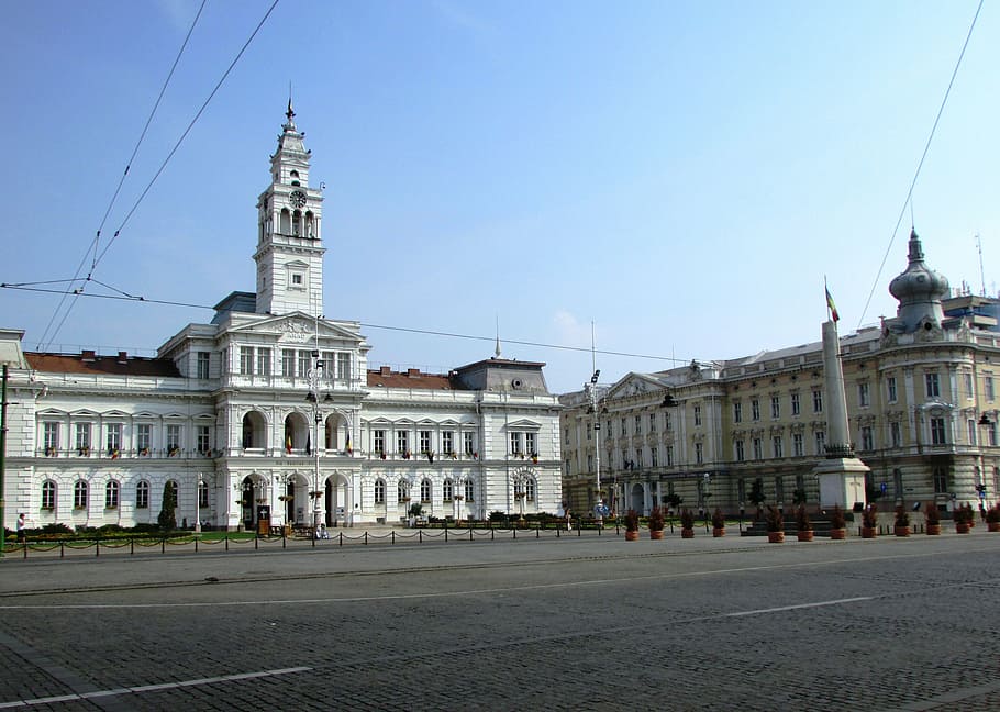 arad, transylvania, center, architecture, the mayor's office, HD wallpaper